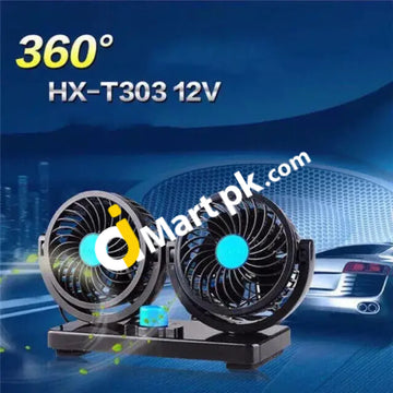 Mitchell 12V Double Headed Vehicle Fan With 360° Rotation- Imported From Uk